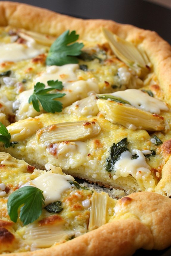 savory artichoke pecorino frittata