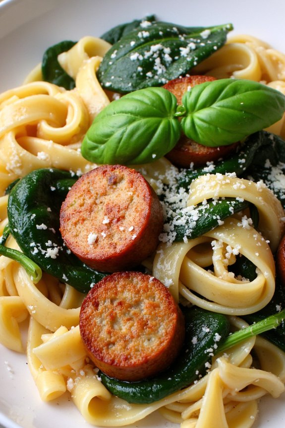 savory chicken sausage pasta