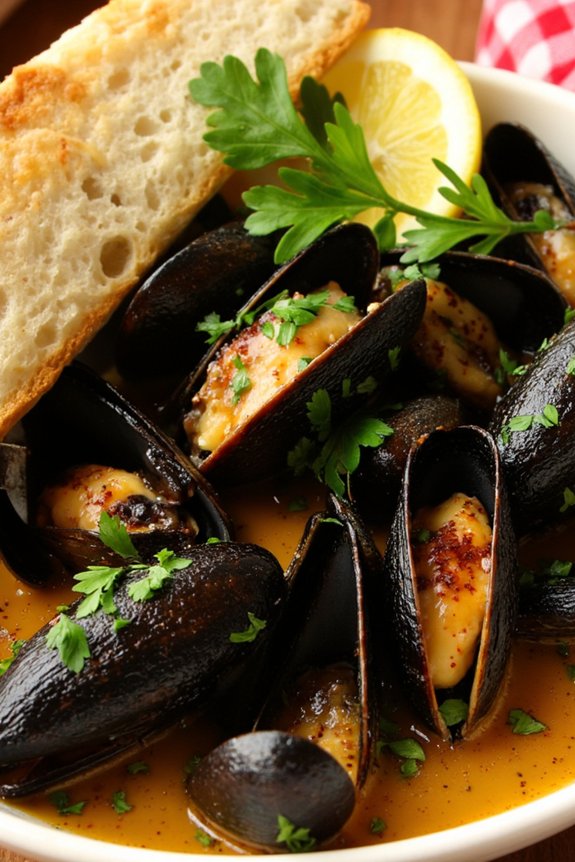 savory garlic infused mussels recipe