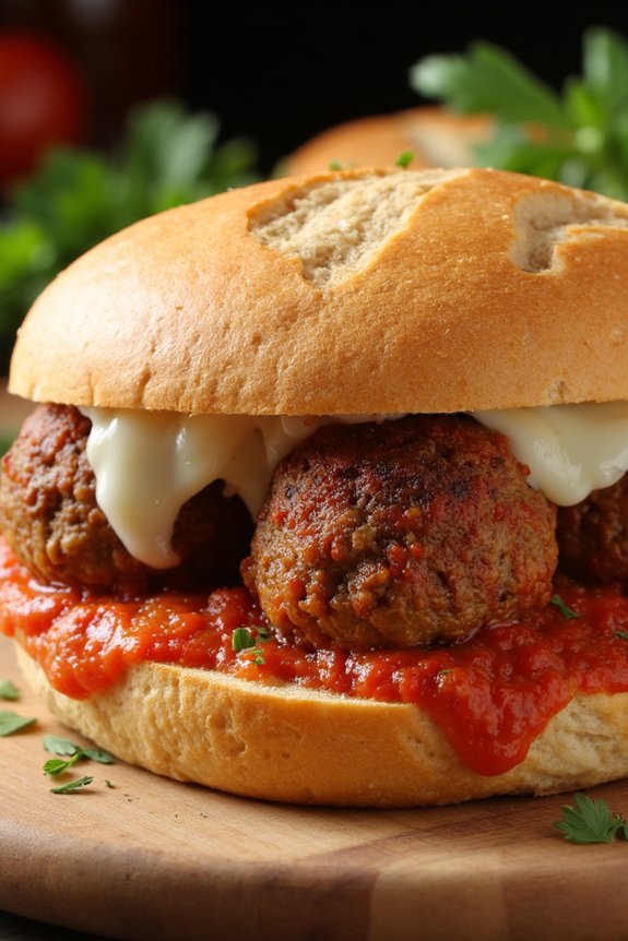 savory italian meatball sandwich