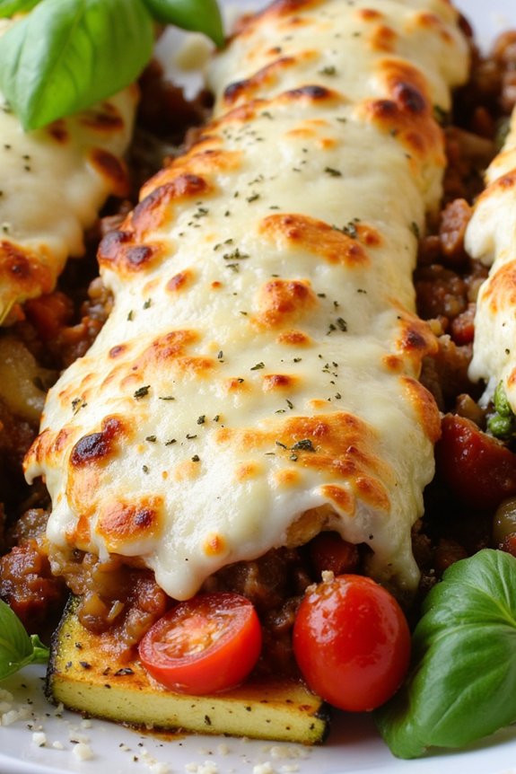 savory italian sausage zucchini boats