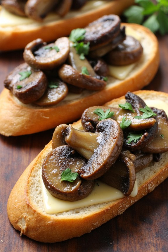 savory mushroom garlic bruschetta