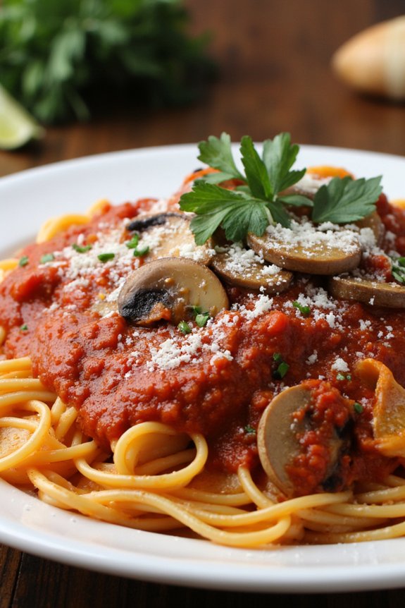 savory mushroom marinara sauce