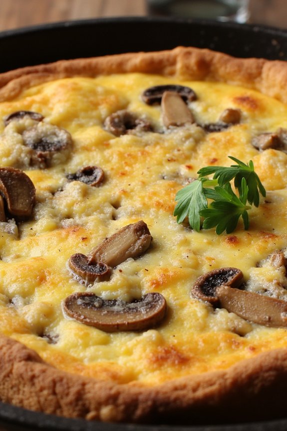 savory mushroom parmesan frittata