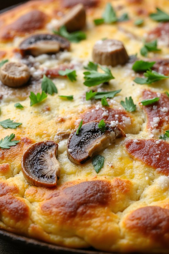 savory mushroom prosciutto frittata