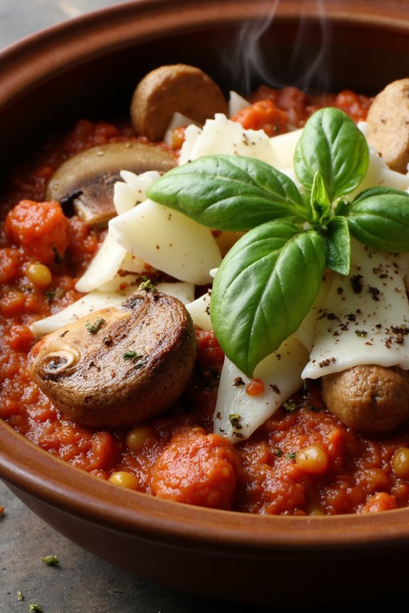 savory mushroom sausage sauce