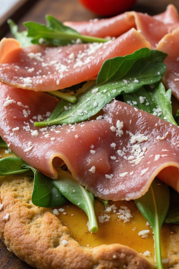 savory prosciutto arugula focaccia