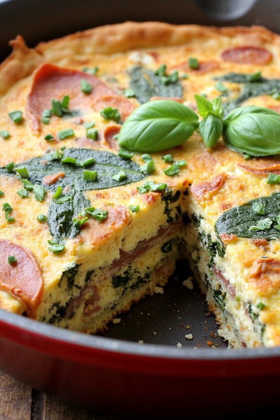 savory prosciutto arugula frittata
