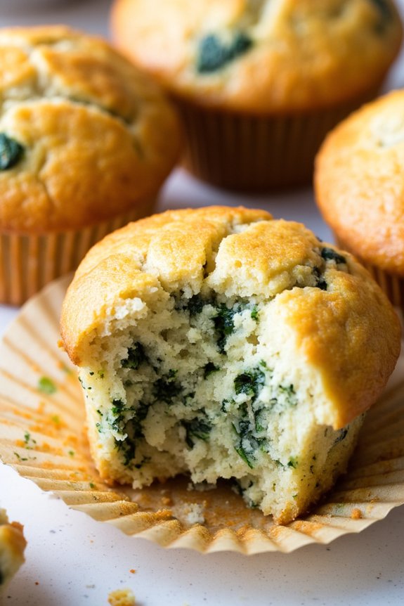 savory ricotta spinach muffins