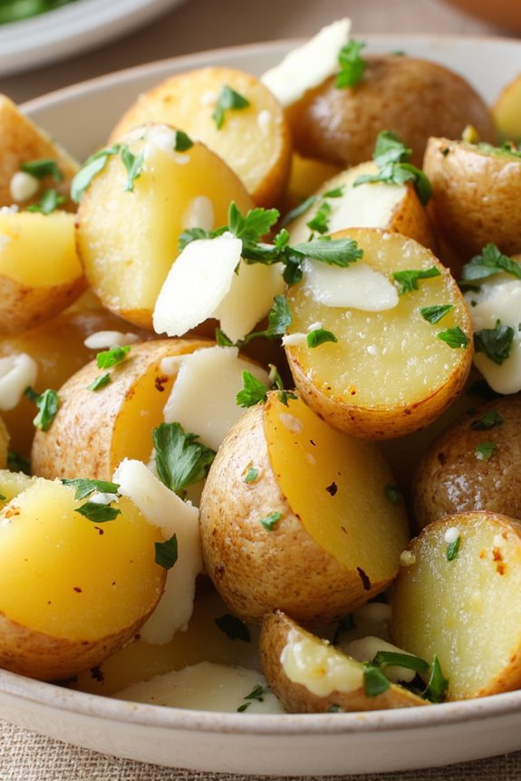 savory roasted garlic potato salad