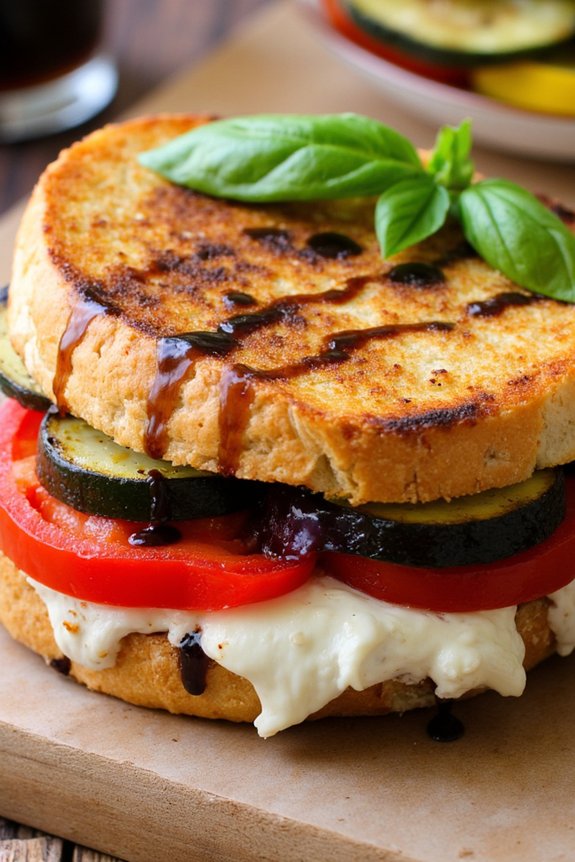 savory roasted vegetable panini