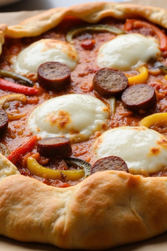 savory sausage and pepper galette