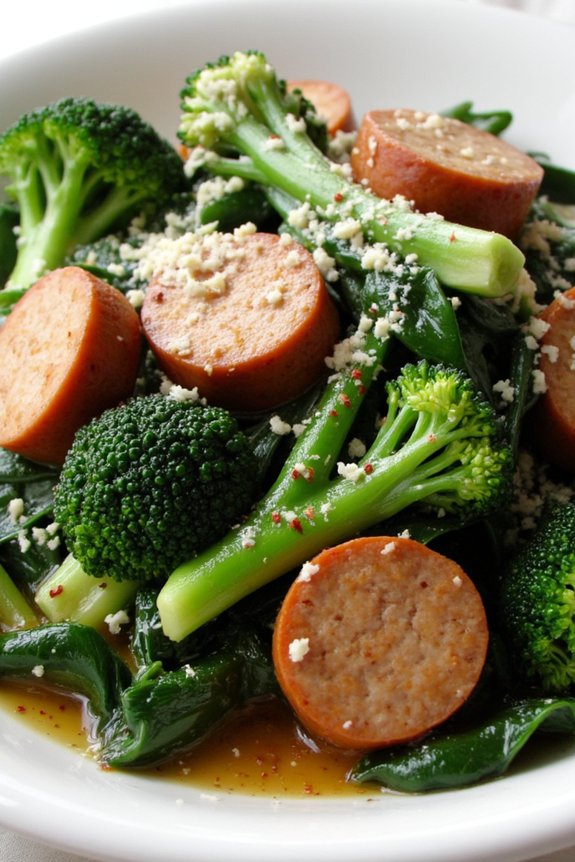 savory sausage with broccoli rabe