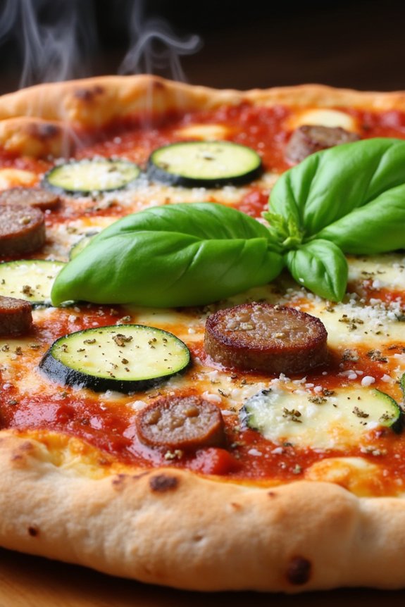 savory sausage zucchini pizza