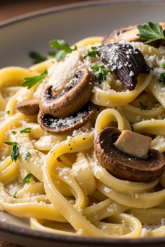 savory wild mushroom pasta