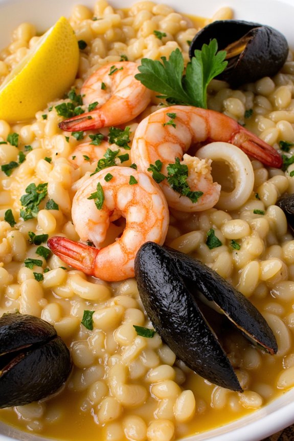 seafood risotto with elegance