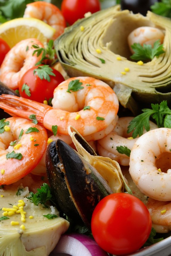 seafood salad with artichokes