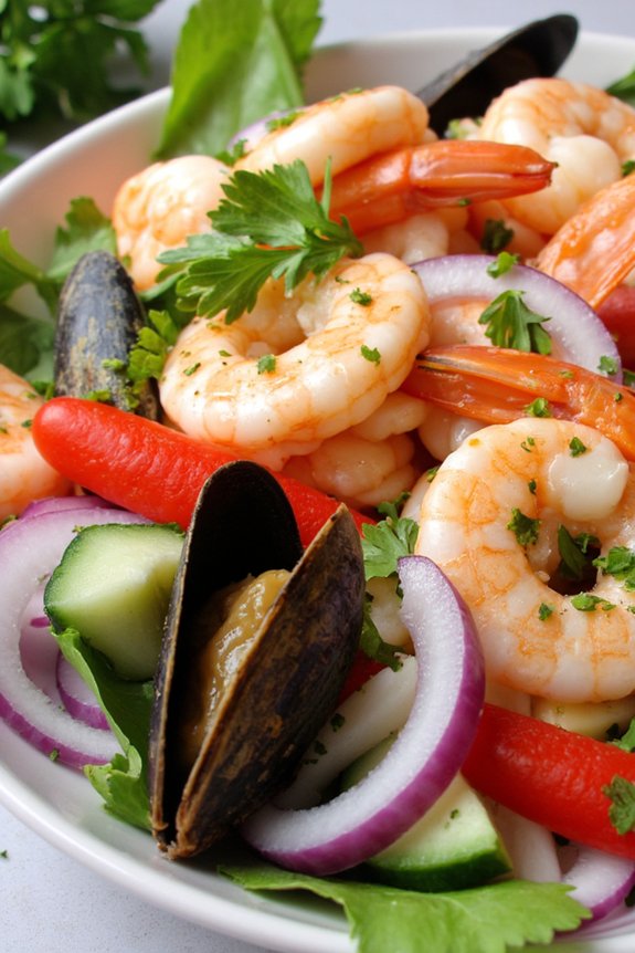 seafood salad with falanghina