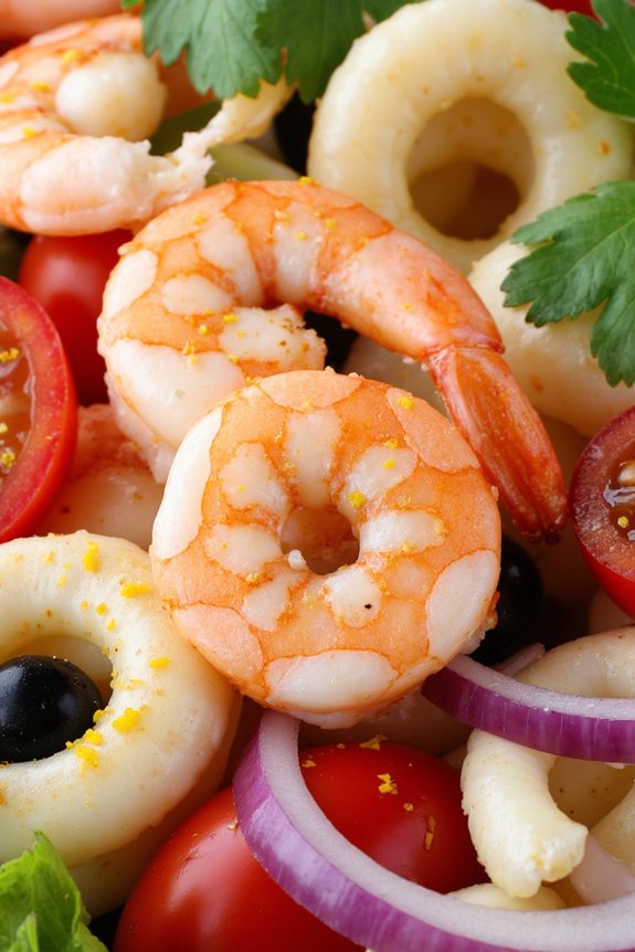 seafood salad with lemon