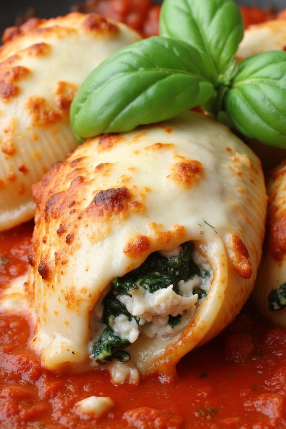 seafood spinach stuffed shells
