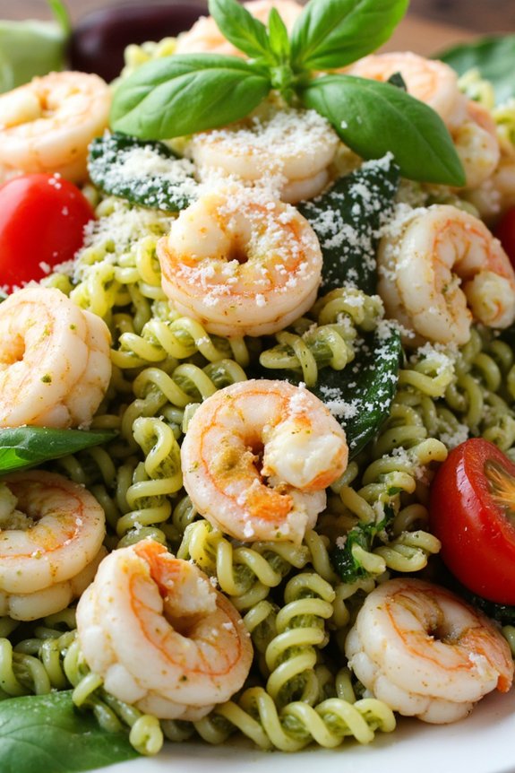 shrimp pesto pasta salad