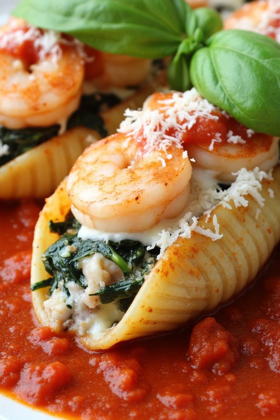 shrimp spinach pasta delight