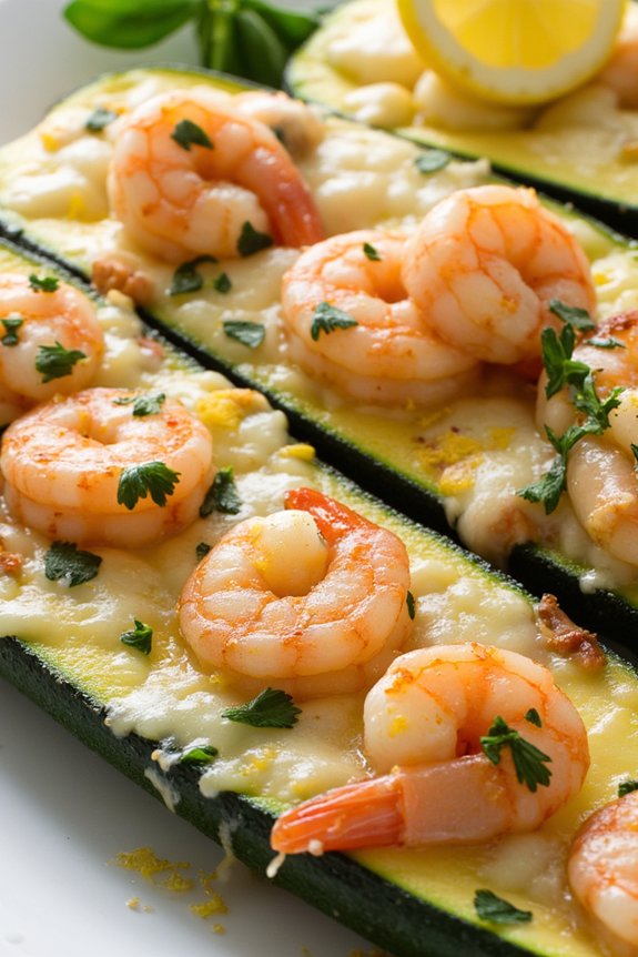 shrimp stuffed zucchini boats