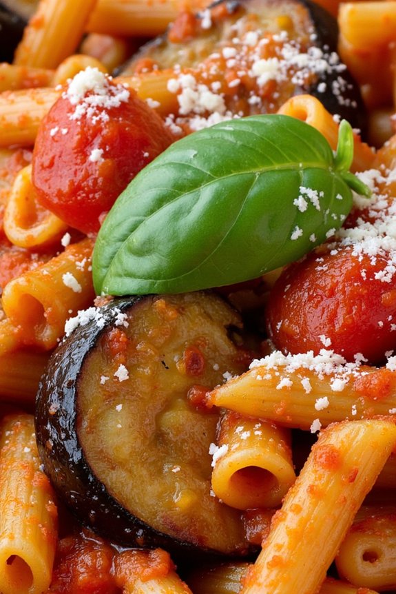 sicilian eggplant pasta dish