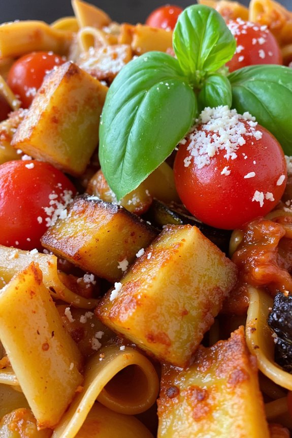 sicilian eggplant tomato pasta