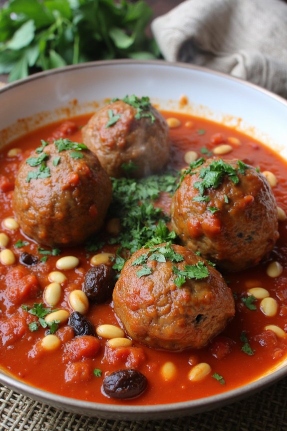 sicilian meatballs with raisins