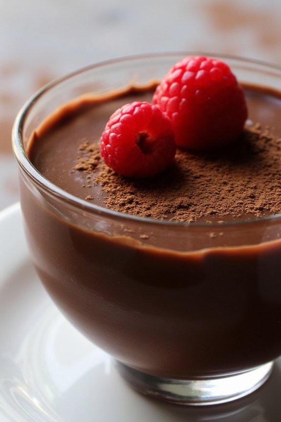 silky chocolate panna cotta