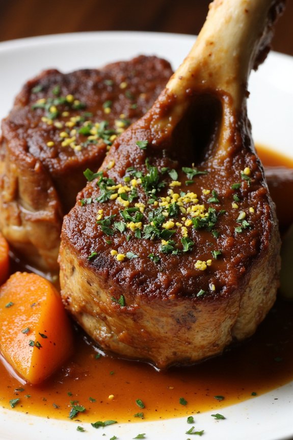 slow braised veal shanks dish