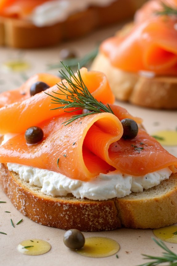 smoked salmon cream cheese bruschetta