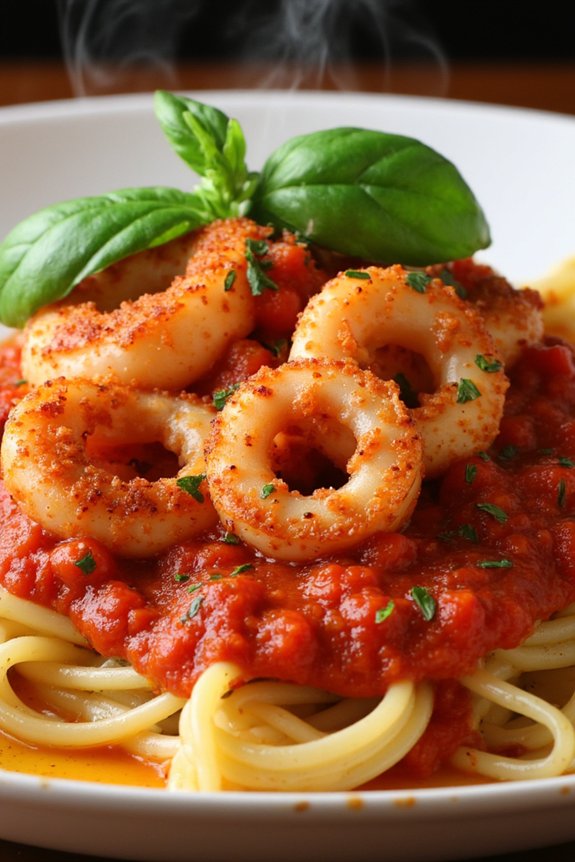 spicy calamari in tomato sauce