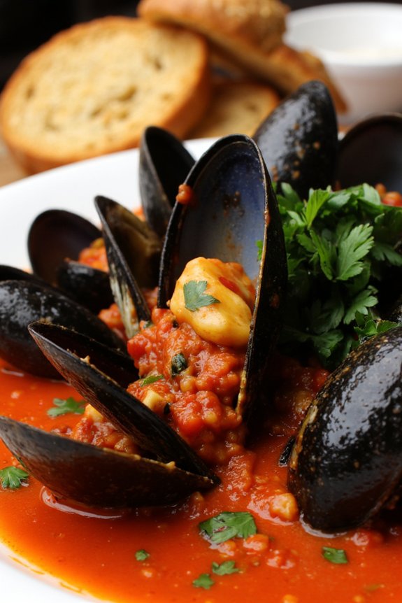 spicy mussels in arrabbiata sauce
