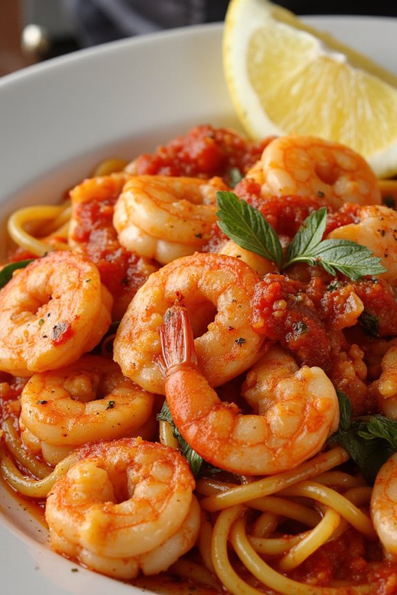 spicy shrimp pasta dish