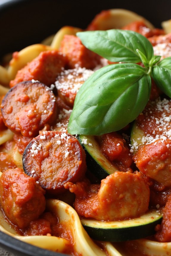 spicy zucchini sausage rag recipe