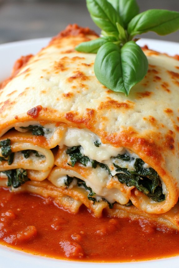 spinach ricotta pasta bake