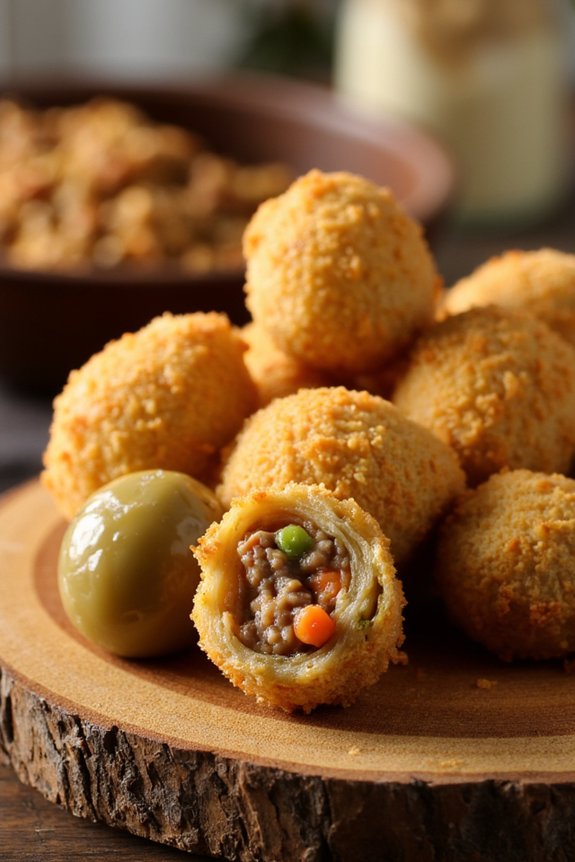 stuffed fried olive appetizer
