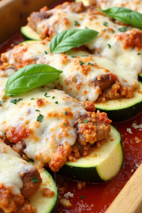 stuffed zucchini with sausage