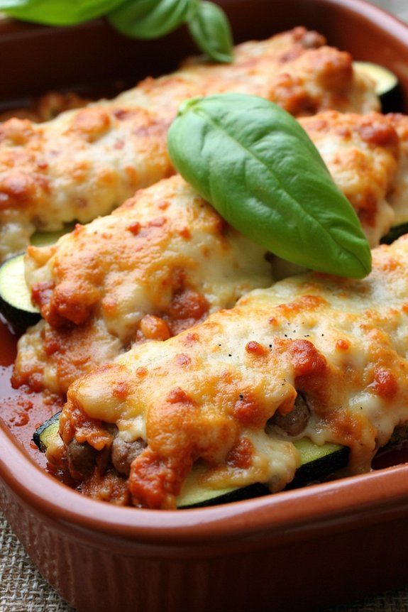 stuffed zucchini with sausage