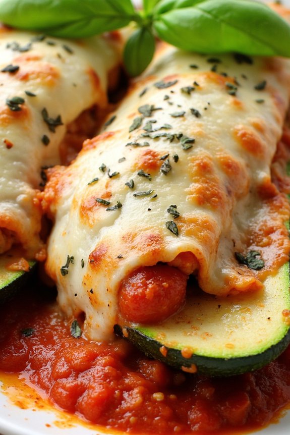 stuffed zucchini with sausage