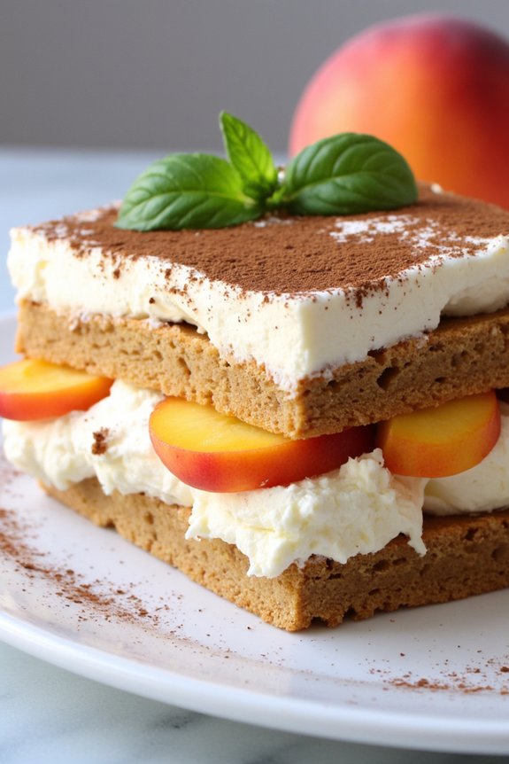 summer dessert with peaches