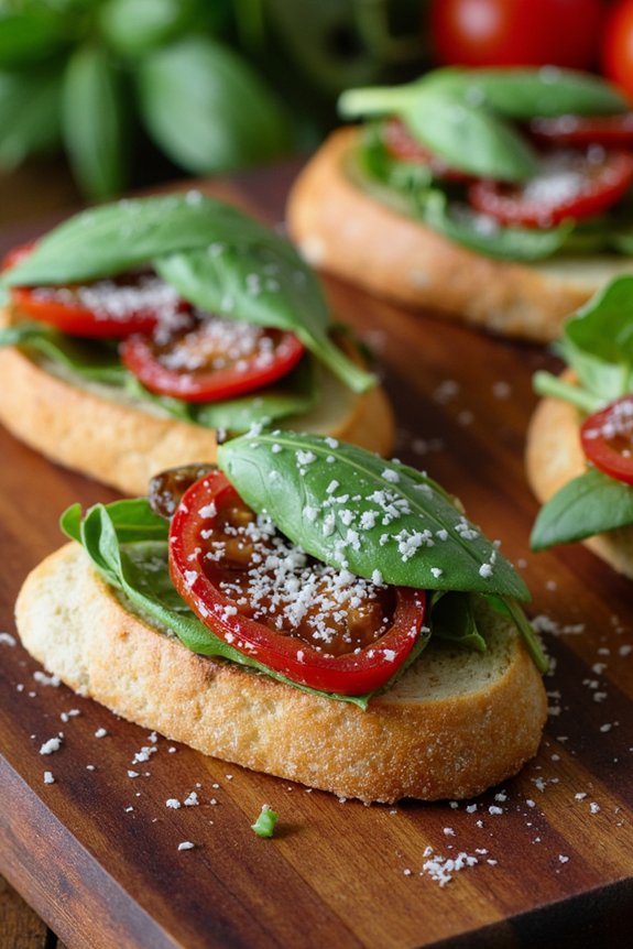 sun dried tomato arugula crostini
