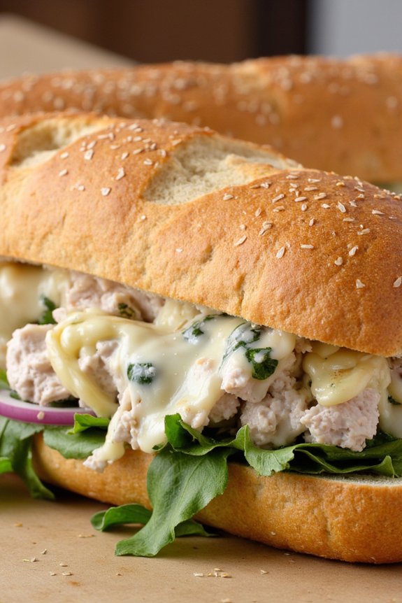tasty tuna artichoke sandwich