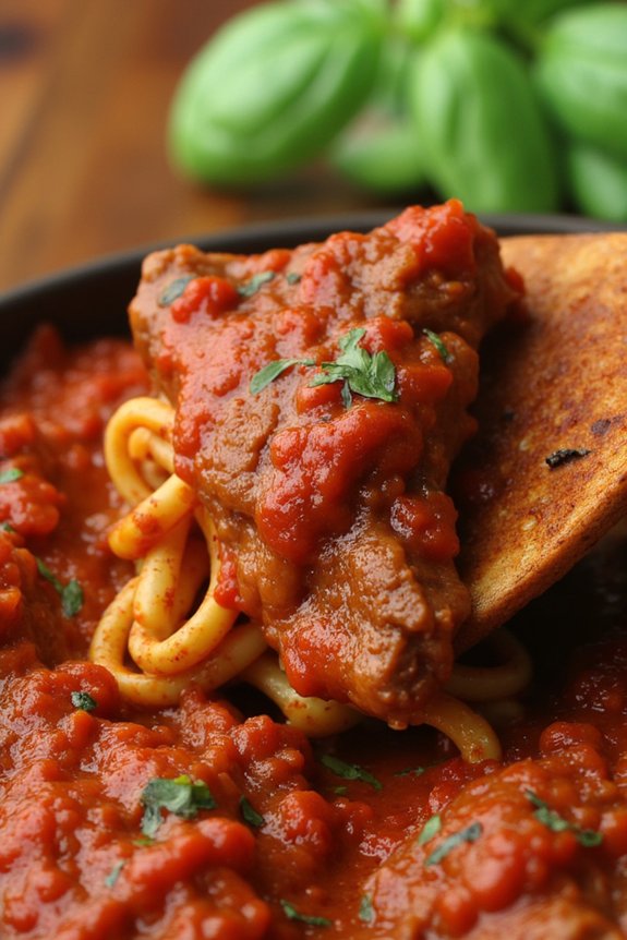 tender beef in marinara