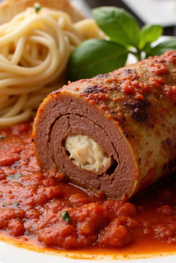 tender beef rolls simmered