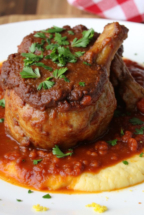 tender beef shanks simmered slowly