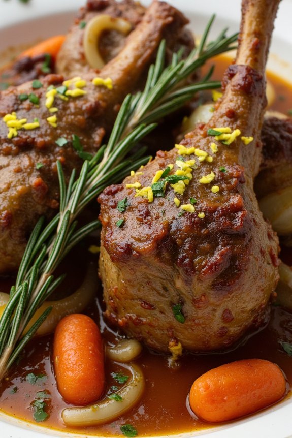 tender veal shanks braised