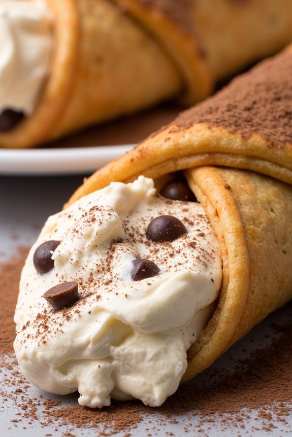 tiramisu flavored cannoli dessert
